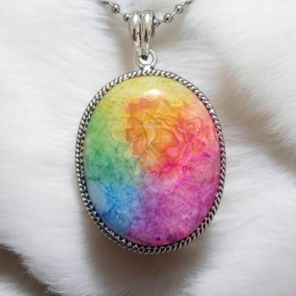 Rainbow Quartz Pendant Necklace